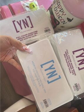 Young Nails (YN) Full Cover Nail Tips - Nude Pink & Almond Options